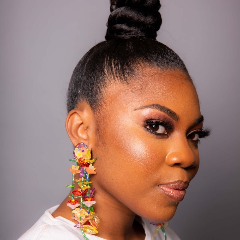 Colorful Floral Drop Earrings - Multicolor Women Jewelry
